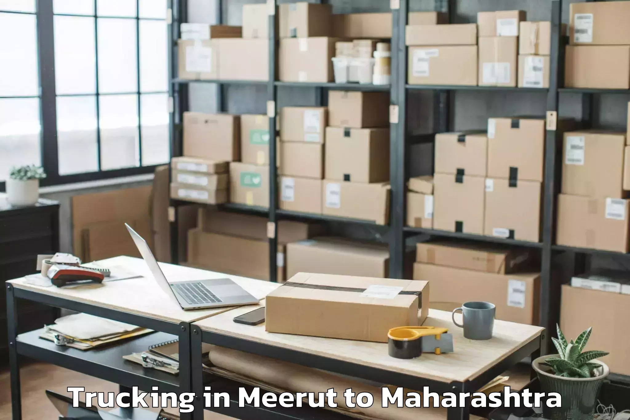 Leading Meerut to Pombhurna Trucking Provider